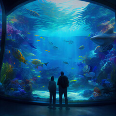 Fototapeta premium Couples Aquarium Date