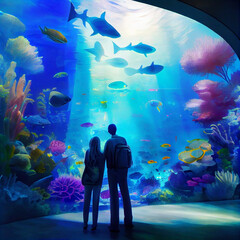 Couple at an Aquarium