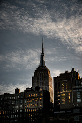 NYC Building With Cloudy Sky