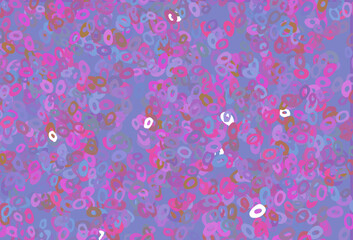 Light Pink, Blue vector background with bubbles.