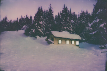 Fototapeta premium polaroid horror house