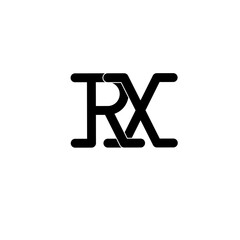 rx xr r x initial letter logo isolated on white background