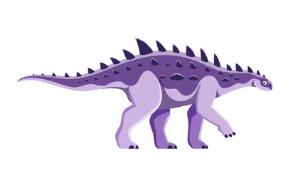 Cartoon Struthiosaurus dinosaur character. Extinct reptile or animal, prehistoric lizard. Mesozoic era beast, isolated armored herbivore dinosaur vector funny personage with spikes