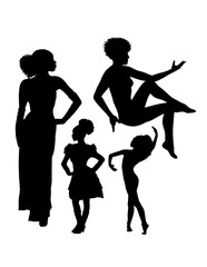 Female afro hairstyle posing silhouette