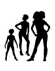Afro female hairstyle pose silhouette