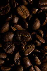 Coffee beans close up. Lots of coffee beans.