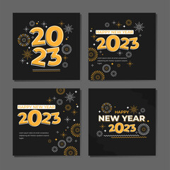 Happy New Year Banner Template or background Bundle. Suitable to use on New Year event. Also suitable for uploading social media at New Year event