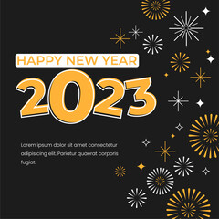 Happy New Year Poster Template or background. Suitable to use on New Year event. Also suitable for uploading social media at New Year event