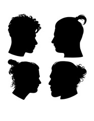 Male hairstyle silhouette