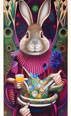 easter bunny with easter eggs