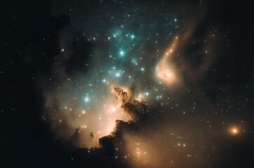 A group of stars in the night sky. Art. Generative AI.