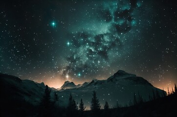 Fototapeta na wymiar A group of stars in the night sky. Art. Generative AI.