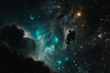 Obraz na płótnie Canvas A group of stars in the night sky. Art. Generative AI.