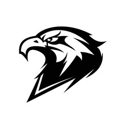 Eagle silhouette logo symbol design illustration. Clean logo mark design. Illustration for personal or commercial business branding.