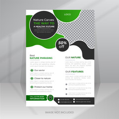 Future Nature Care Healthy Environment Flyer template