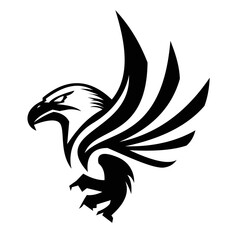 Eagle silhouette logo symbol design illustration. Clean logo mark design. Illustration for personal or commercial business branding.