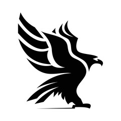 Eagle silhouette logo symbol design illustration. Clean logo mark design. Illustration for personal or commercial business branding.