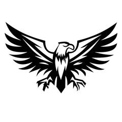 Eagle silhouette logo symbol design illustration. Clean logo mark design. Illustration for personal or commercial business branding.