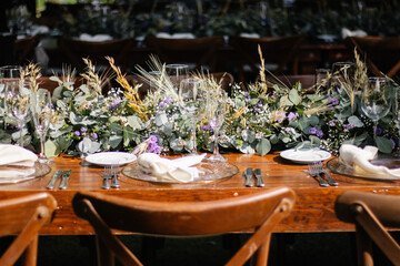 Mesa arreglada para boda 