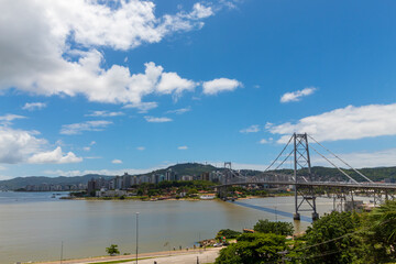 Brasil e a  ponte Hercílio luz de Florianopolis Santa Catarina Brasil Florianópolis