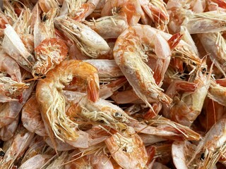 fresh seafood on market stall
