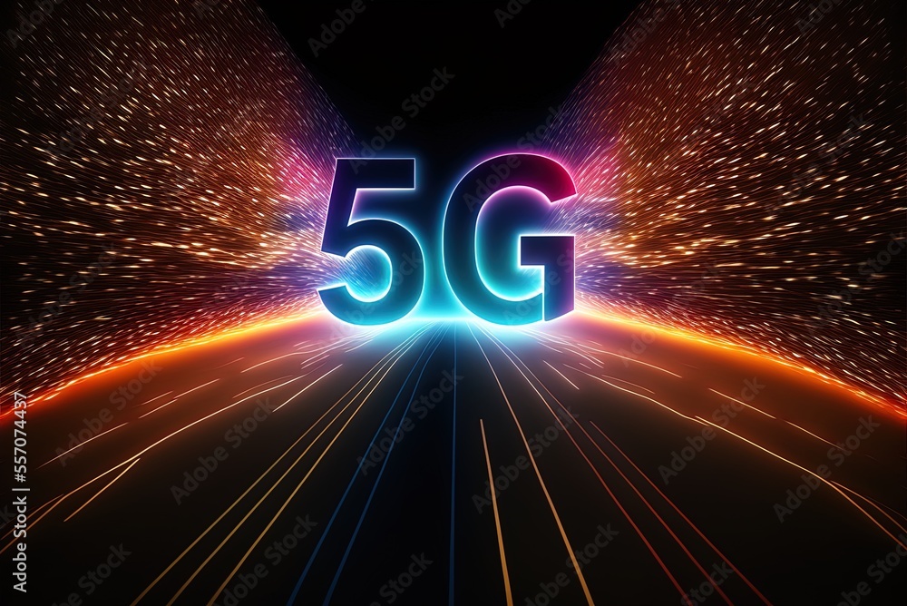 Poster fifth-generation wireless internet network communication technology generative ai