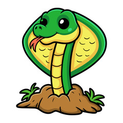 Cute little cobra snake cartoon