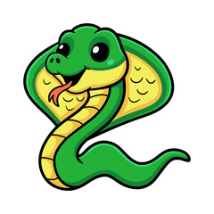 Cute little cobra snake cartoon
