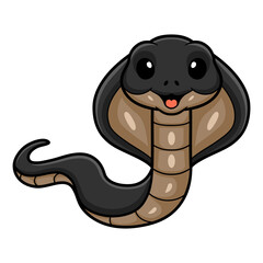 Cute javan spitting cobra cartoon