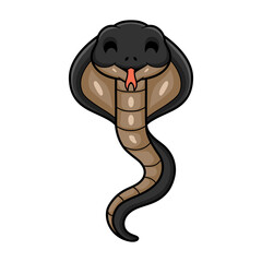 Fototapeta premium Cute javan spitting cobra cartoon