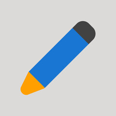 Pencil icon in flat style about user interface, use for website mobile app presentation