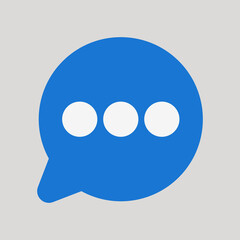 Chat icon in flat style about user interface, use for website mobile app presentation