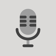 Microphone icon in flat style about user interface, use for website mobile app presentation