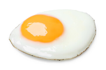 Delicious fried egg with yolk isolated on white