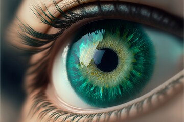 Fototapeta na wymiar green eye iris closeup illustration