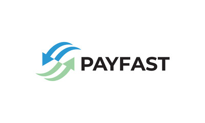 simple fast payment logo design with arrow logo and abstract letter S.