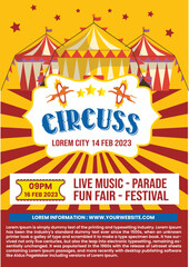 Carnival party poster template in flat design