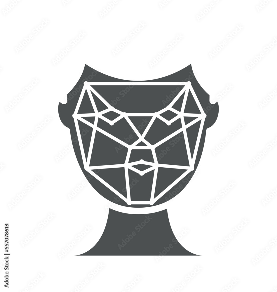 Aufkleber biometric authorization line icon. face analysis, authentication and verification. access to profile