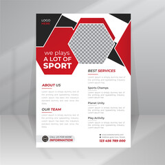 Sport Flyer poster template with photo