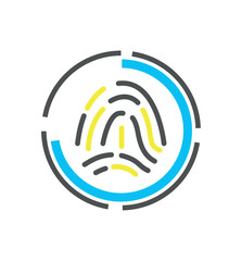 Fingerprint authorization colorful icon. Modern technologies, poster or banner for website. Digital world and cyberspace, account and profile access metaphor. Cartoon flat vector illustration