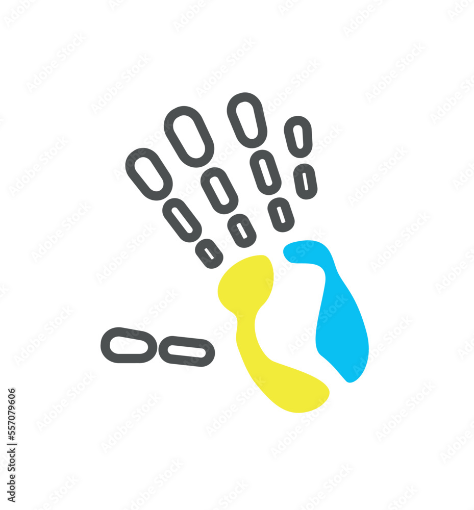 Poster biometric authorization colorful icon. multicolored fingerprint. interface for programs, software an