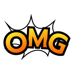 OMG, word pop art illustration. on white background , illustration