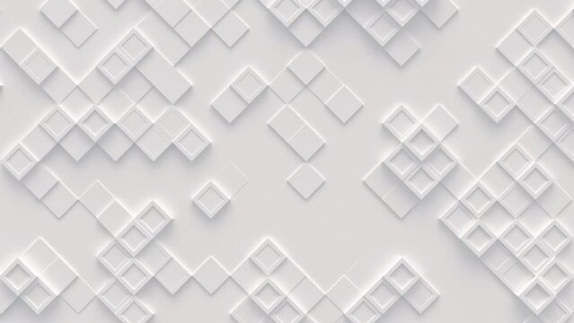 Abstract motion background from random moving cubes, seamless loop animation