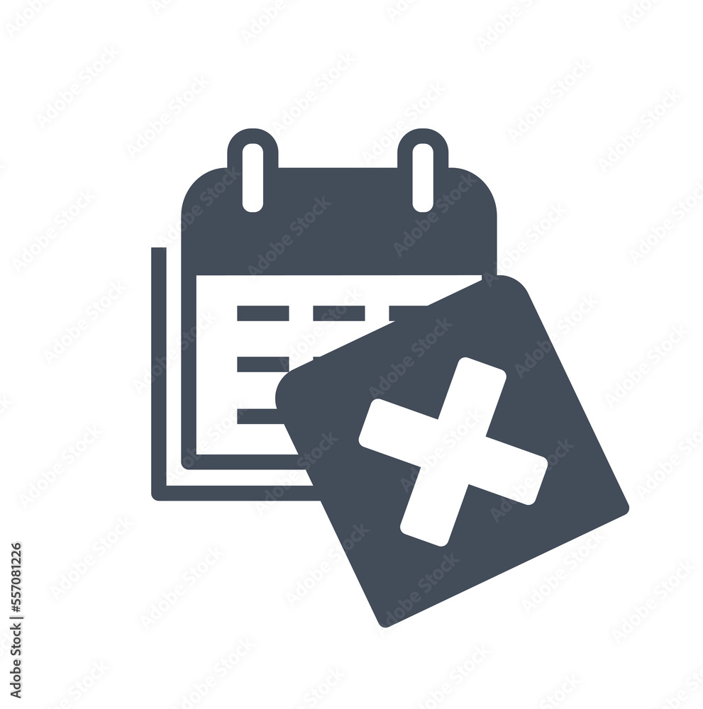 Poster calendar black and white icon. planning and setting goals, organizing effective workflow and setting