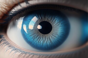 blue eye iris closeup illustration - obrazy, fototapety, plakaty