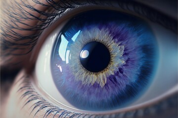 purple eye iris closeup illustration 