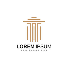 Pillar Logo, Law Design, Building Construction Pillar Vector, Product Brand Illustration Icon