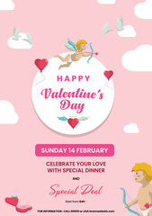 Happy valentine's day poster design template
