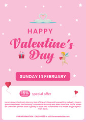 Happy valentine's day poster design template