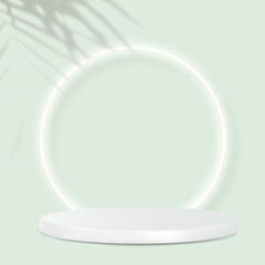 3d background products display podium scene with geometric platform stand to show cosmetic products. Stage showcase on pedestal display studio